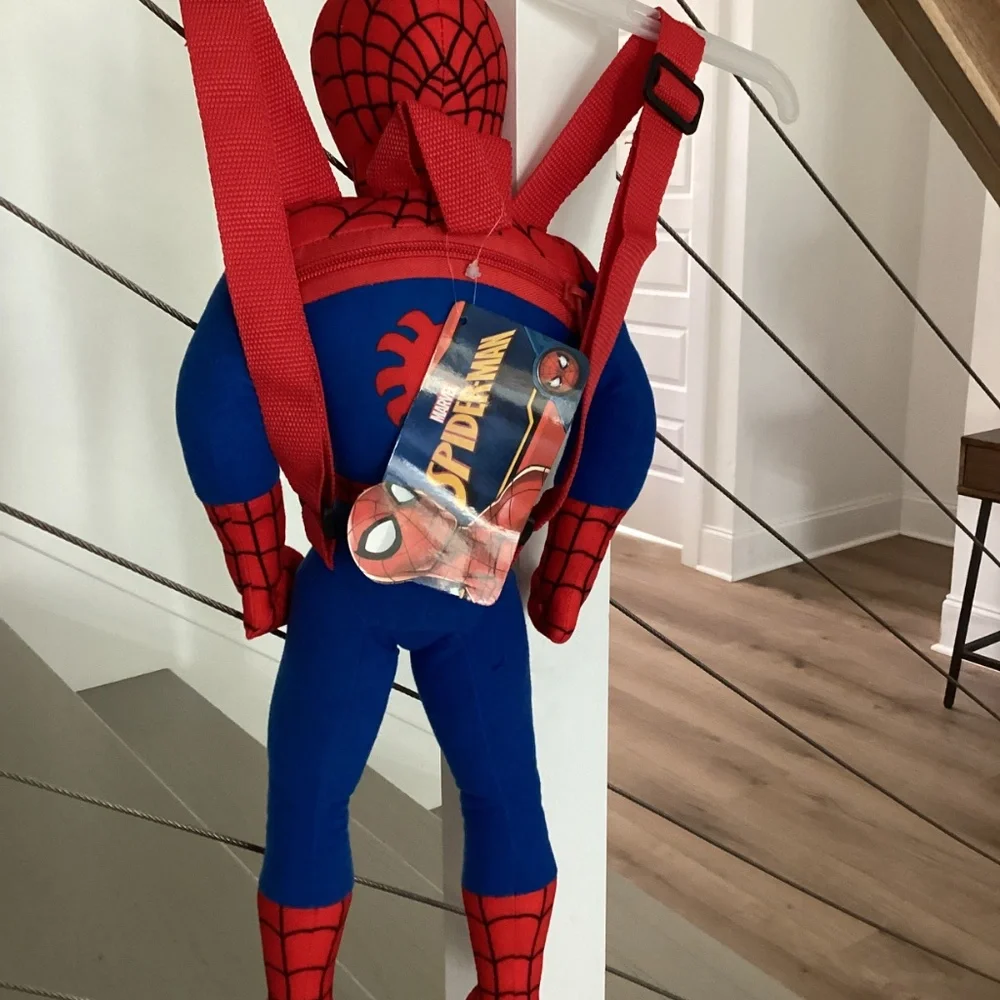 NWT Spider-Man Character Marvel Plush Backpack Toys Red and Blue